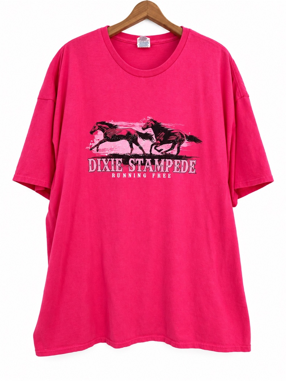 Vintage Y2K Dixie stampede men’s 3XL Pink 0969 100% Cotton Tee short sleeve